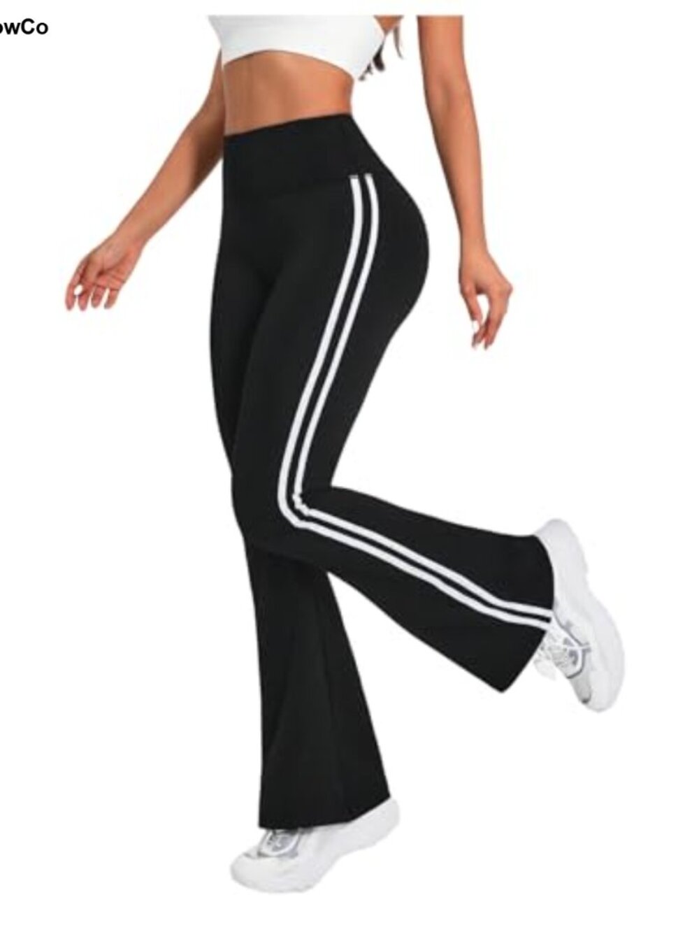 Flare Leggings High Waisted Tummy Control Bootcut Yoga Pants Striped Athletic